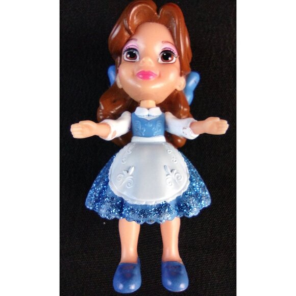 Disney Princess Dolls 2 Belle Beauty and Beast Anna Frozen Miniature Kid Toys - Picture 3 of 12